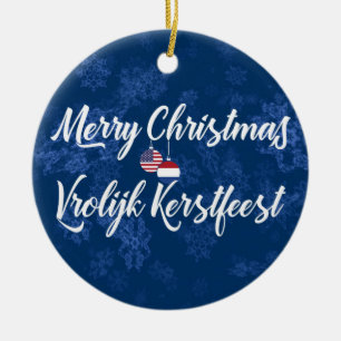 Nederlandse tweetalige vakantieverval keramisch ornament