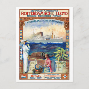 Nederlandse Vintage Reisposter Gerestaureerd Briefkaart