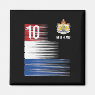 Nederlandse vlag 10 Nederlandse oranje voetbal man Magneet