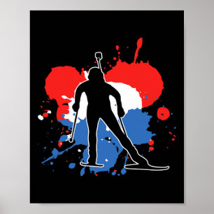 Nederlandse Vlag Biathlonist - Nederlandse Biathlo Poster