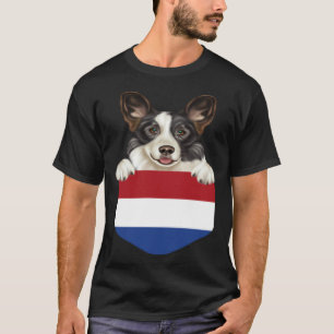 Nederlandse Vlag Cardigan Welsh Corgi Hond In Zak T-shirt