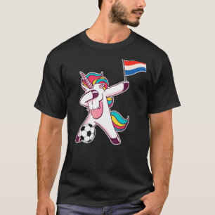 Nederlandse vlag Dabbing Unicorn T-shirt