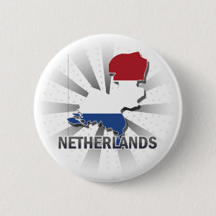 Nederlandse vlag Kaart 2.0 Ronde Button 5,7 Cm