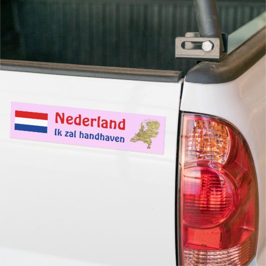 Nederlandse vlag + kaartBumpersticker Bumpersticker (Op Truck)