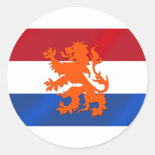 Nederlandse vlag Rampant lion Nederland Ronde Sticker