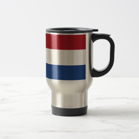 Nederlandse vlag: Rode witte blauwe strepen Reisbeker (Rechts)