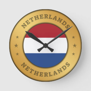 Nederlandse vlag ronde klok