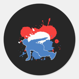 Nederlandse vlag Snowboarder - Nederlands Snowboar Ronde Sticker