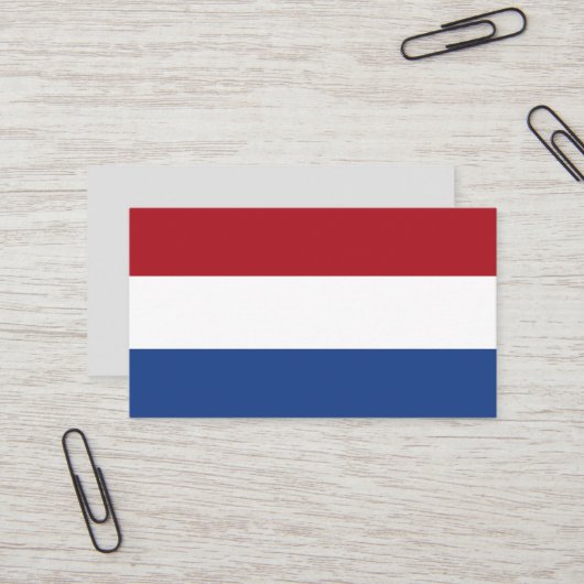 Nederlandse vlag visitekaartje (Voorkant / Achterkant in situ)