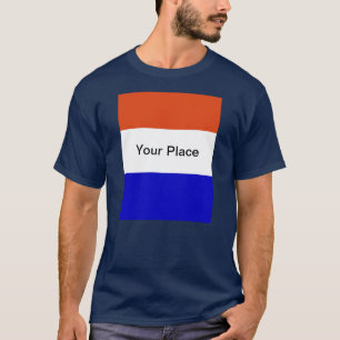 Nederlandse vlag, voeg je eigen plaats toe t-shirt
