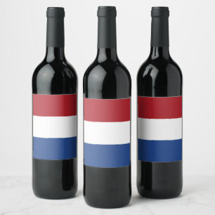Nederlandse vlag wijn etiket