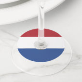 Nederlandse vlag wijnglaslabel (Dichtbij)