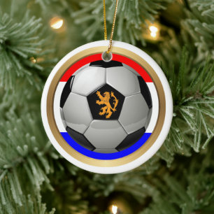 Nederlandse Voetbal Sportartikelen Keramisch Ornament