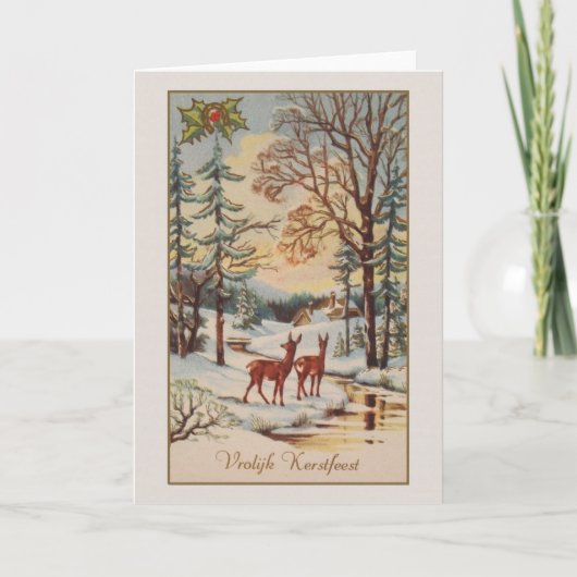 Nederlandse Vroolijk Kerstfeest Kaart (Voorkant)