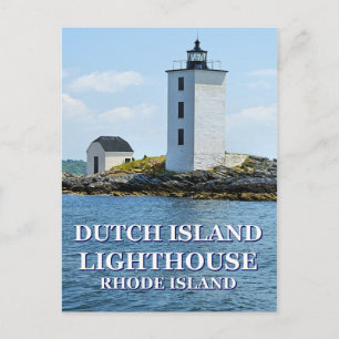 Nederlandse vuurtoren op het eiland Rhode Island B Briefkaart