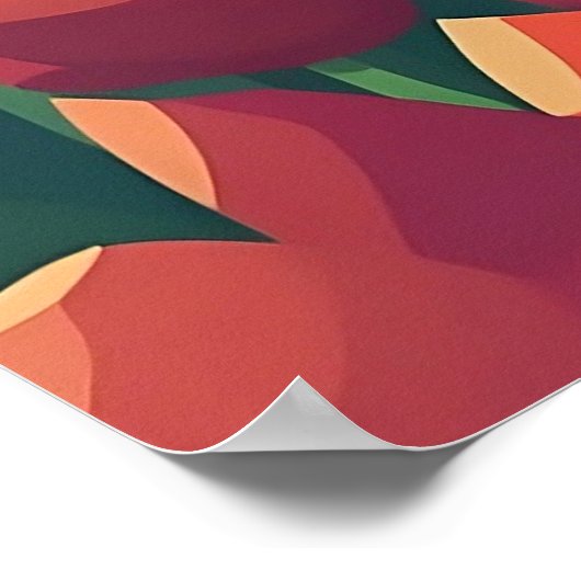 Nederlandse WIndmill Tulip Field Illustration Poster (Hoek)