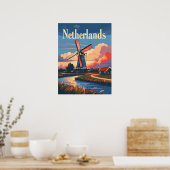 Nederlandse Windmolen Nederland Poster (Keuken)