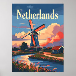 Nederlandse Windmolen Nederland Poster