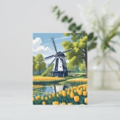 nederlandse windmolens briefkaart (Staand voorkant)