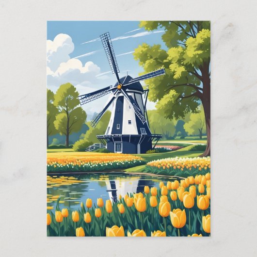 nederlandse windmolens briefkaart (Voorkant)