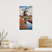 nederlandse windmolens poster (Keuken)
