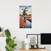 nederlandse windmolens poster (Thuiskantoor)