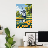 nederlandse windmolens poster (Thuiskantoor)