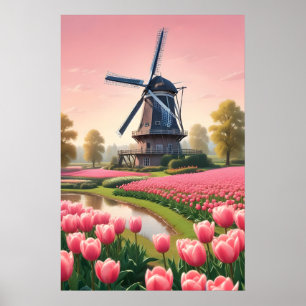 nederlandse windmolens poster
