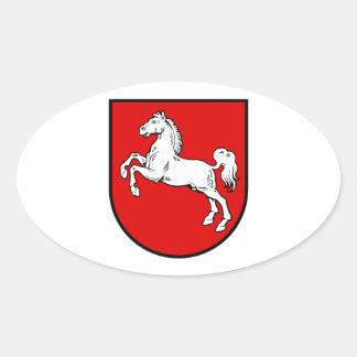 Nedersaksen (Duitsland) Wapenmunt Ovale Sticker
