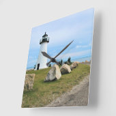 Ned's Point Lighthouse, Massachusetts Wall Clock Vierkante Klok (Hoek)