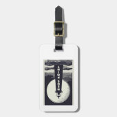 Ned's Point Vuurtoren Massachusetts Maan Bagagelabel (Voorkant verticaal)