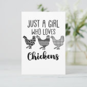 Nee 1/2, gewoon een meisje dat van kippen houdt, g bedankkaart (Staand voorkant)