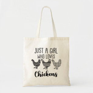 Nee 1/2, gewoon een meisje dat van kippen houdt, g tote bag
