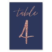 Nee, 4 - Glam Glitter Roze Goud en Blauwe Trouw Kaart (Achterkant)