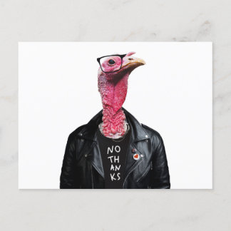 Nee bedankt. Funny Turkey met bril Briefkaart