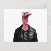 Nee bedankt. Funny Turkey met bril Briefkaart (Voorkant)