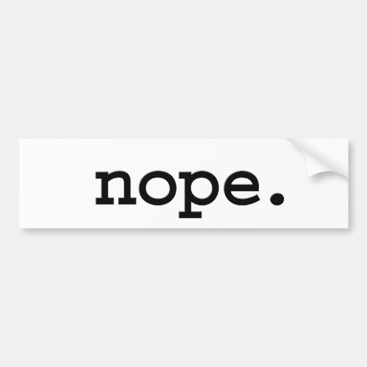 Nee. Bumpersticker (Voorkant)