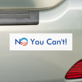 Nee, dat kan niet. bumpersticker (Op auto)