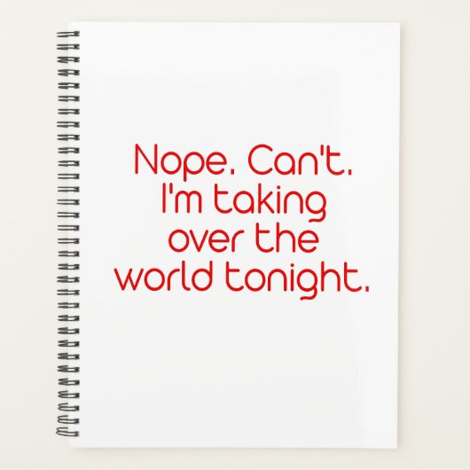 Nee. Dat kan niet. Maandelijkse planning Planner (Voorkant)