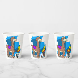 Nee, geen hooidrama de lama! 2 papieren bekers