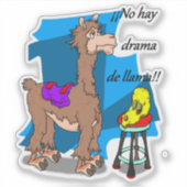 Nee, geen hooidrama de lama! sticker (Voorkant)