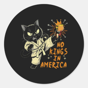 Nee, geen koningen in Amerika, grappige Trump, wij Ronde Sticker
