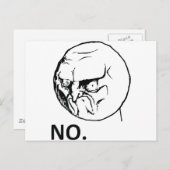 NEE! gezicht Briefkaart (Voorkant / Achterkant)