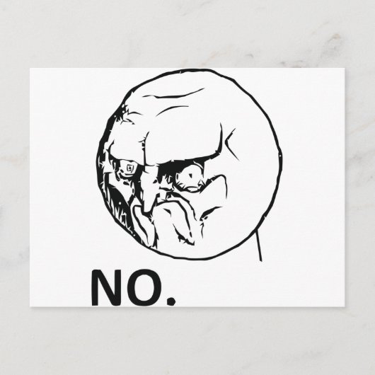 NEE! gezicht Briefkaart (Voorkant)