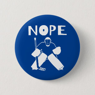 Nee Grappige Hockey Keeper flare Ronde Button 5,7 Cm