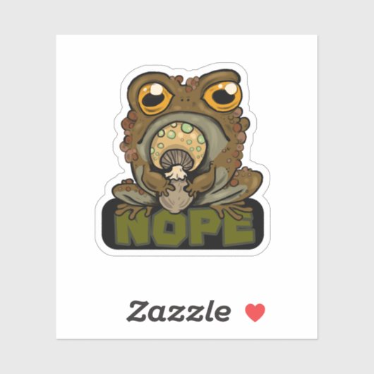 Nee. Grumpy Toad Sticker (Vel)