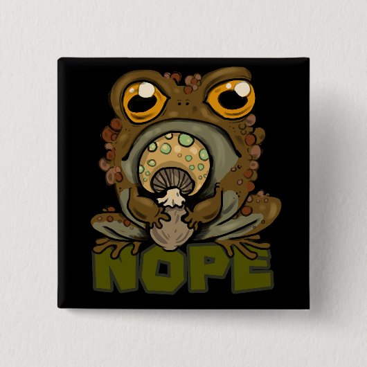 Nee. Grumpy Toad Vierkante Button 5,1 Cm (Voorkant)