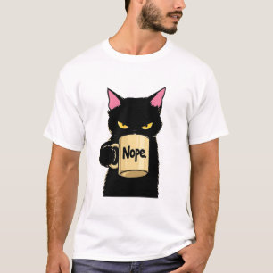 Nee hoor Kattenkoffiemok – Grappige Zwarte Kat Hou T-shirt