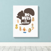Nee, ik ben allergisch pinda Allergy Bewustheid Canvas Afdruk (Insitu (Houten vloer))