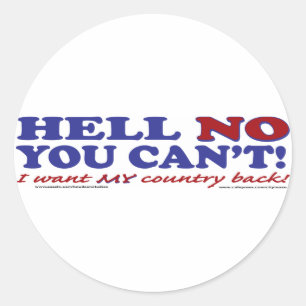 Nee, ik wil mijn land niet terug. ronde sticker